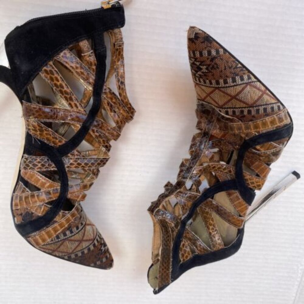 Sam Edelman Sydney Caged Stilettos Pointed Toe Ankle Bootie Size 8.5